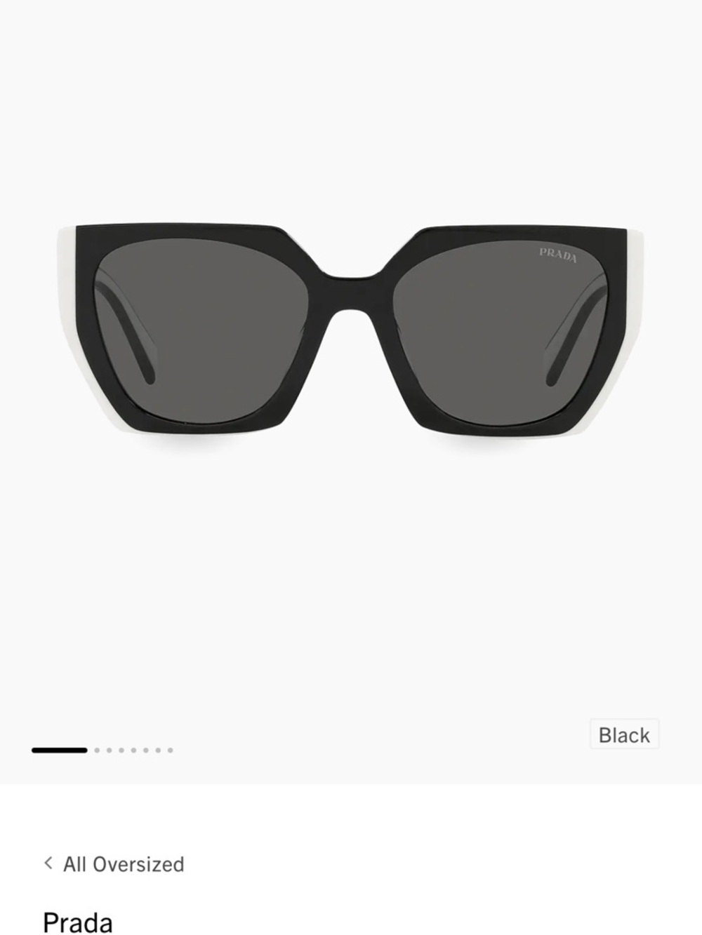 Prada Two-Tone Black & White Oversized Square Sunglasses - Picture 2 of 10
